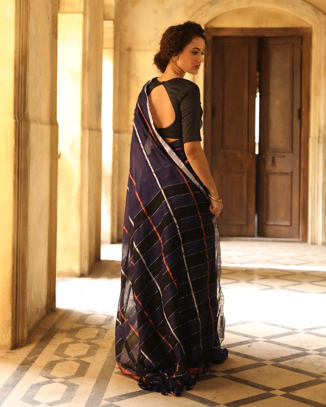 OCEANIC EMBRACE (BENGAL HANDLOOM 100% PURE COTTON SAREE)