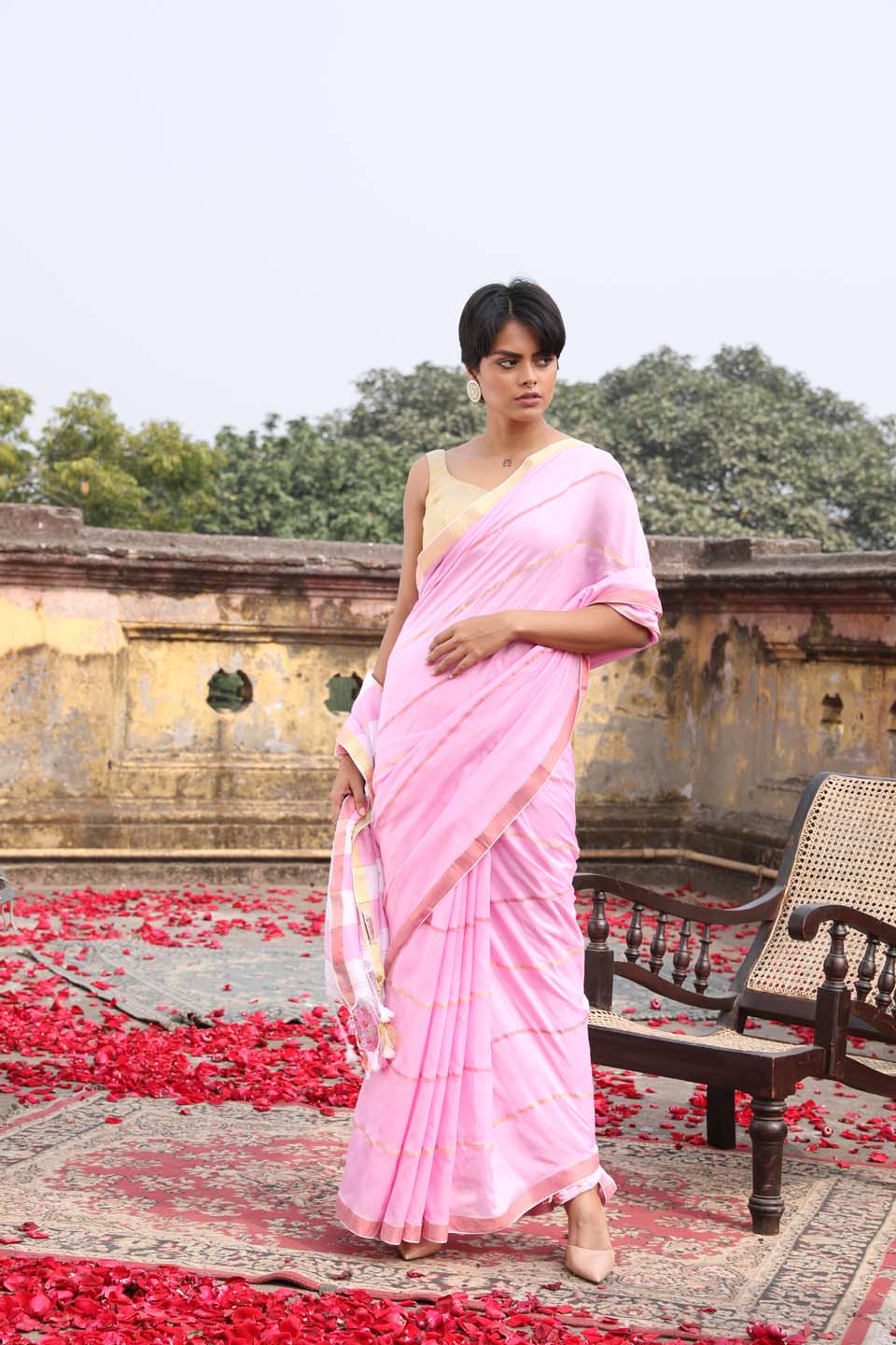 BLUSH HORIZON (BENGAL HANDLOOM 100% PURE COTTON SAREE)