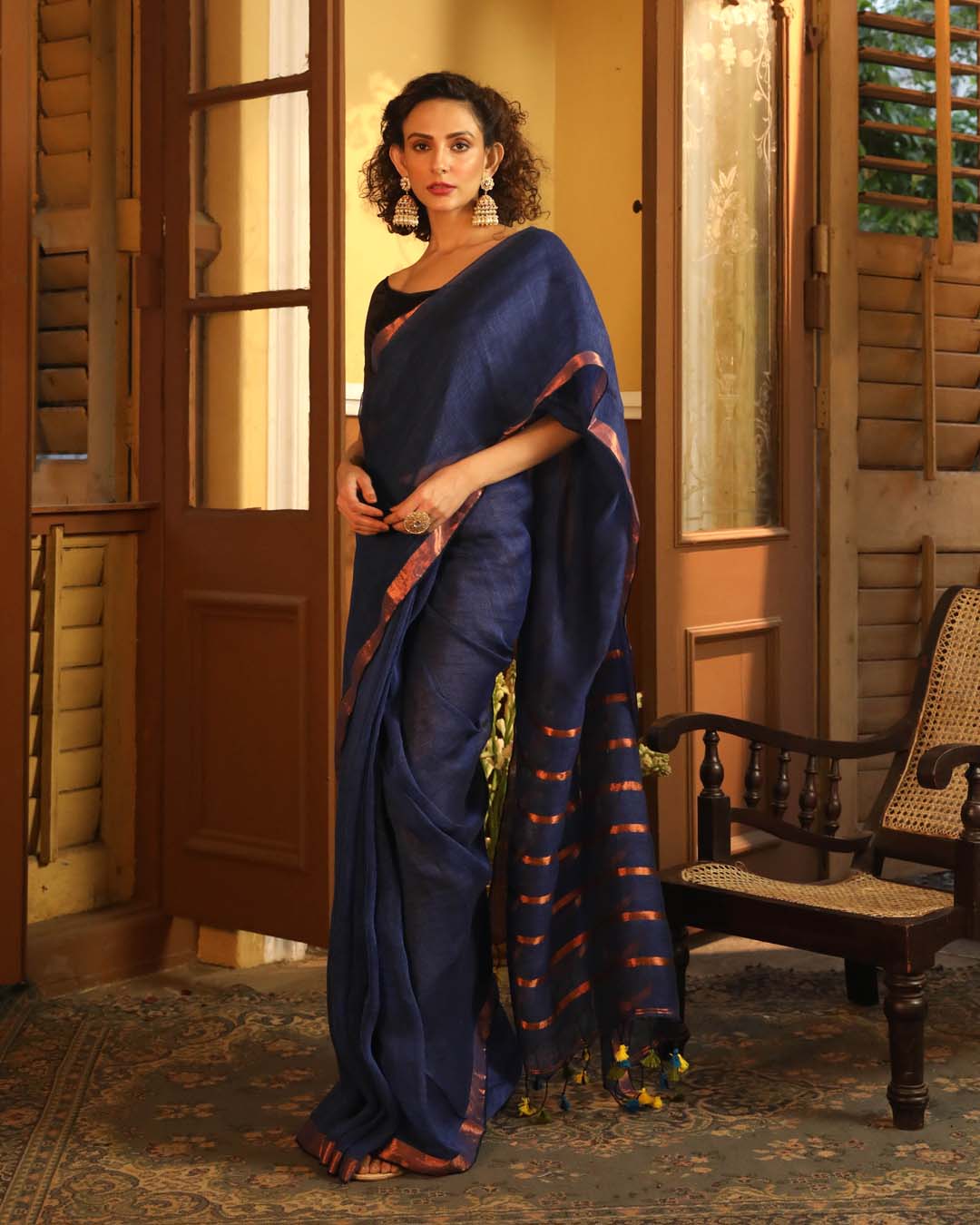 Indethnic Blue Solid Daily Wear - View 3