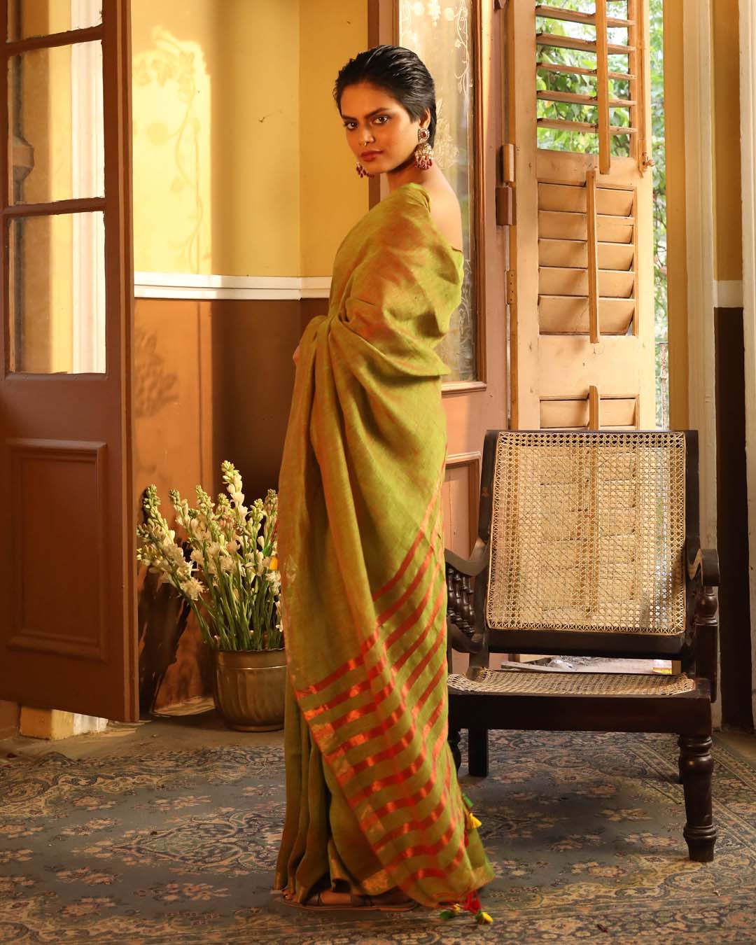 Indethnic Green Solid Daily Wear - View 3