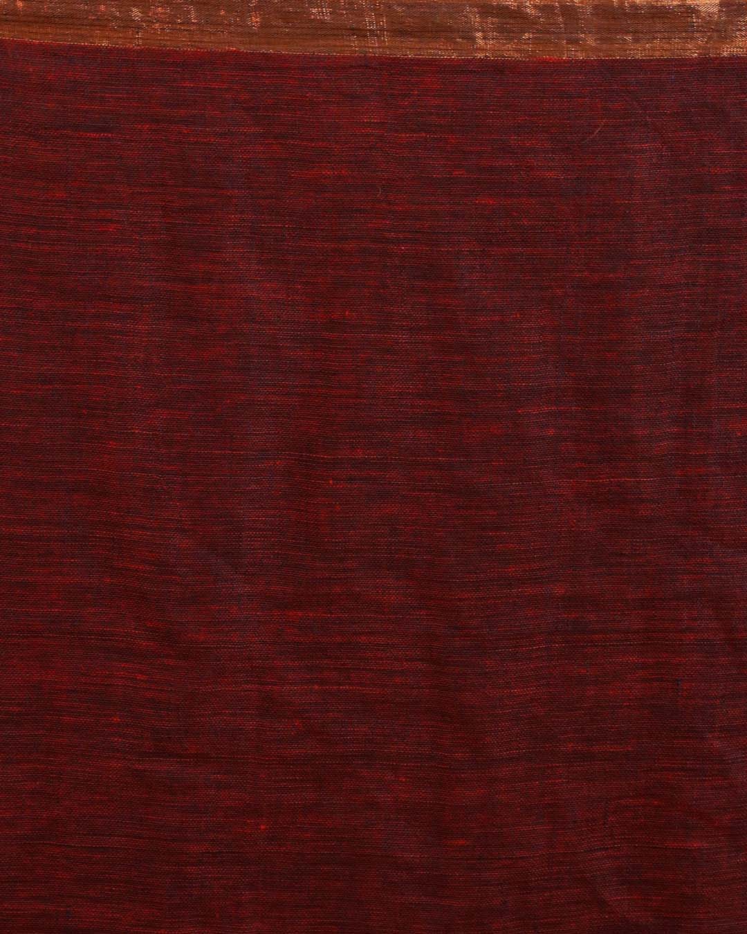 REGAL MAROON (HANDLOOM PURE LINEN SAREE)