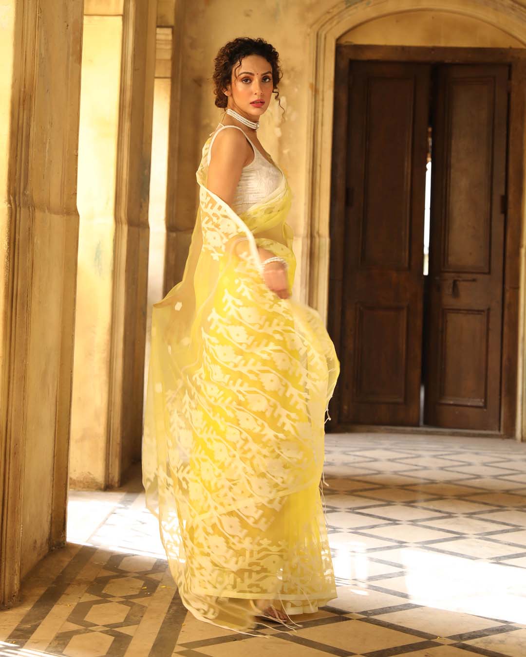 RADIANT SUNBEAM (HANDLOOM ART SILK SAREE)