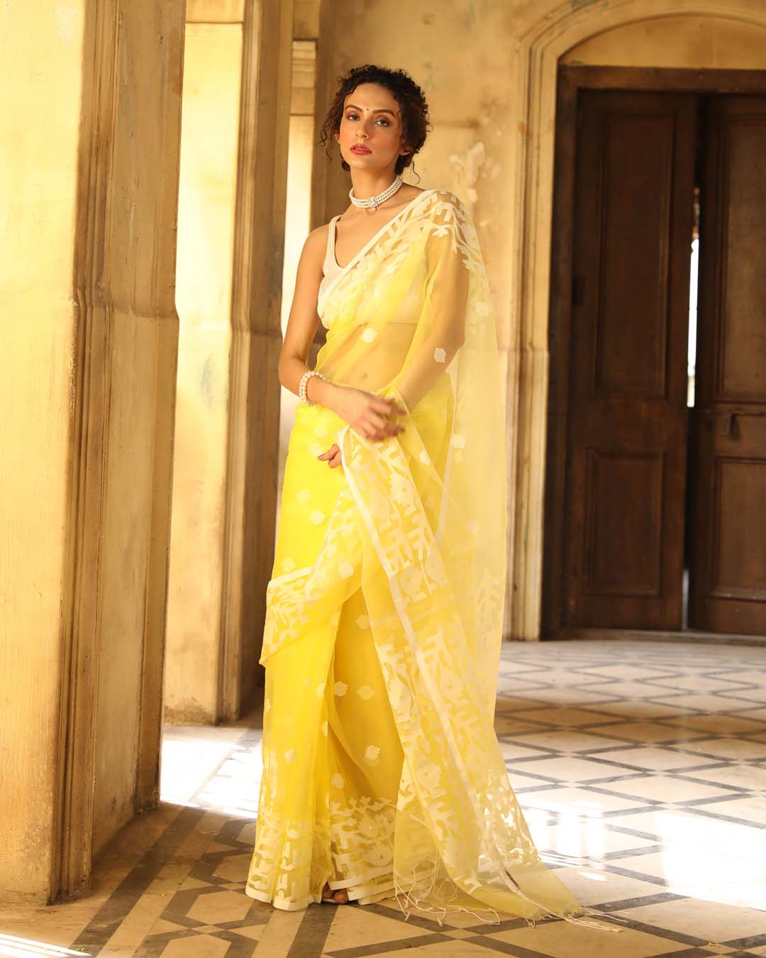RADIANT SUNBEAM (HANDLOOM ART SILK SAREE)