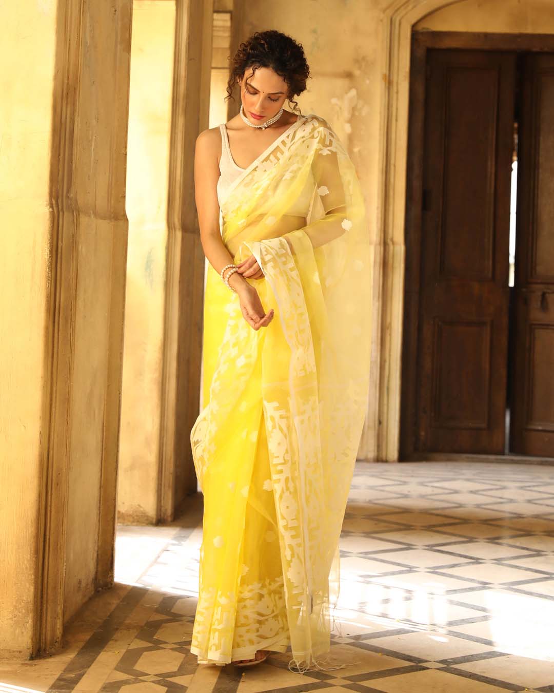 RADIANT SUNBEAM (HANDLOOM ART SILK SAREE)