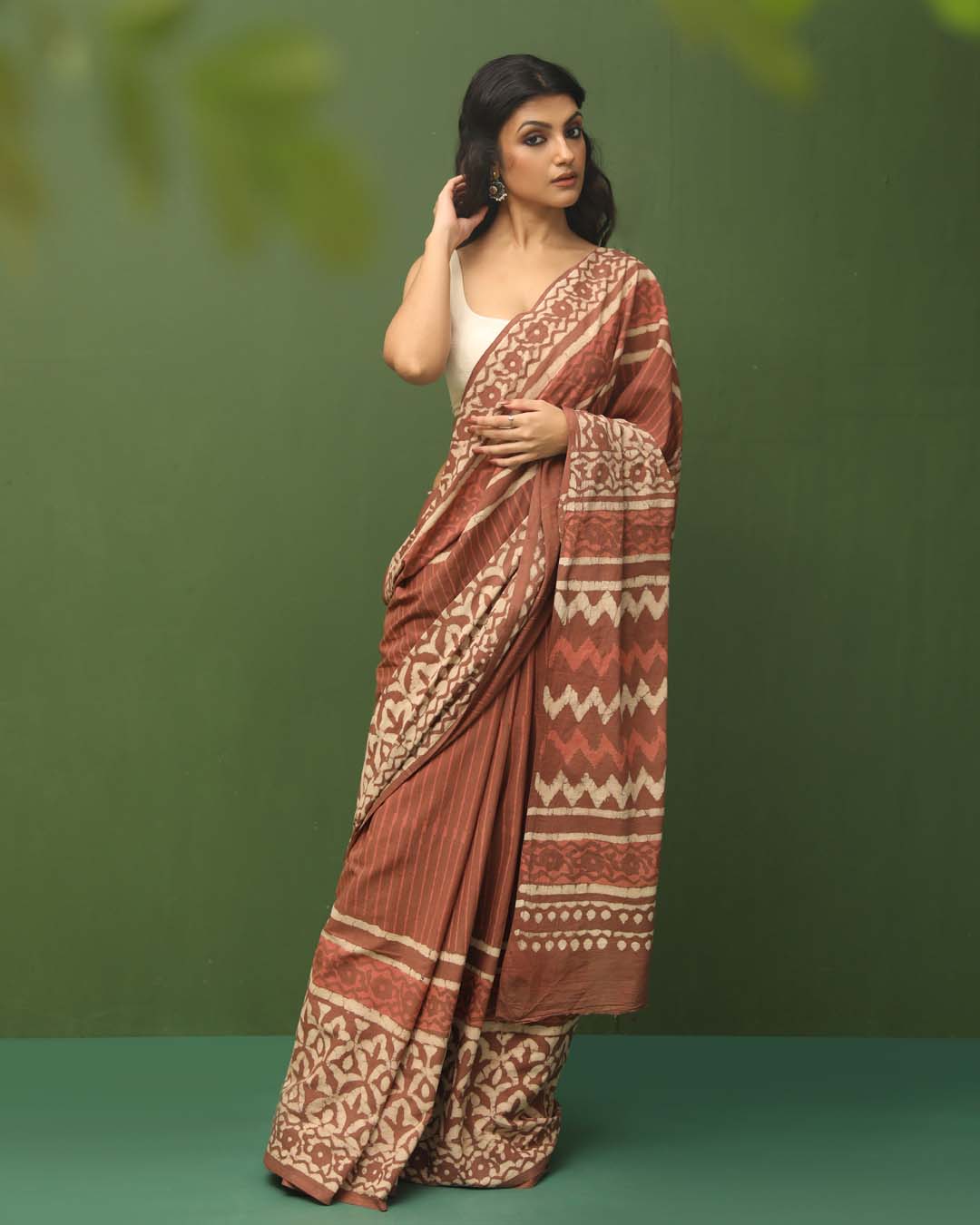 AUTUMN EMBER (BAGRU 100% PURE COTTON SAREE)