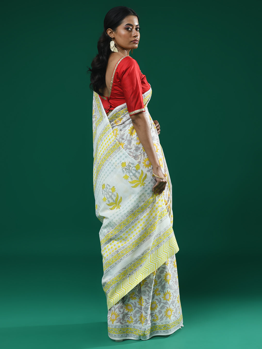 SUNLIT SERENADE (BAGRU 100% PURE COTTON SAREE)