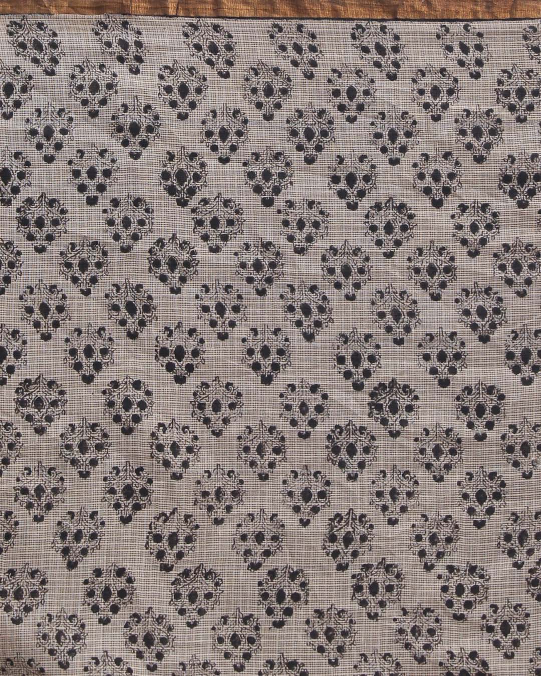 GREY WHISPER (BAGRU SILK COTTON SAREE)