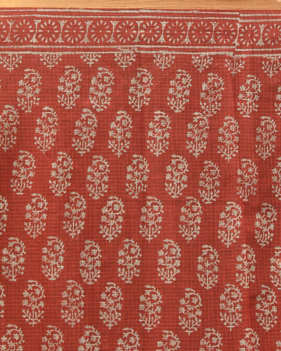 RUST RADIANCE (BAGRU SILK COTTON SAREE)