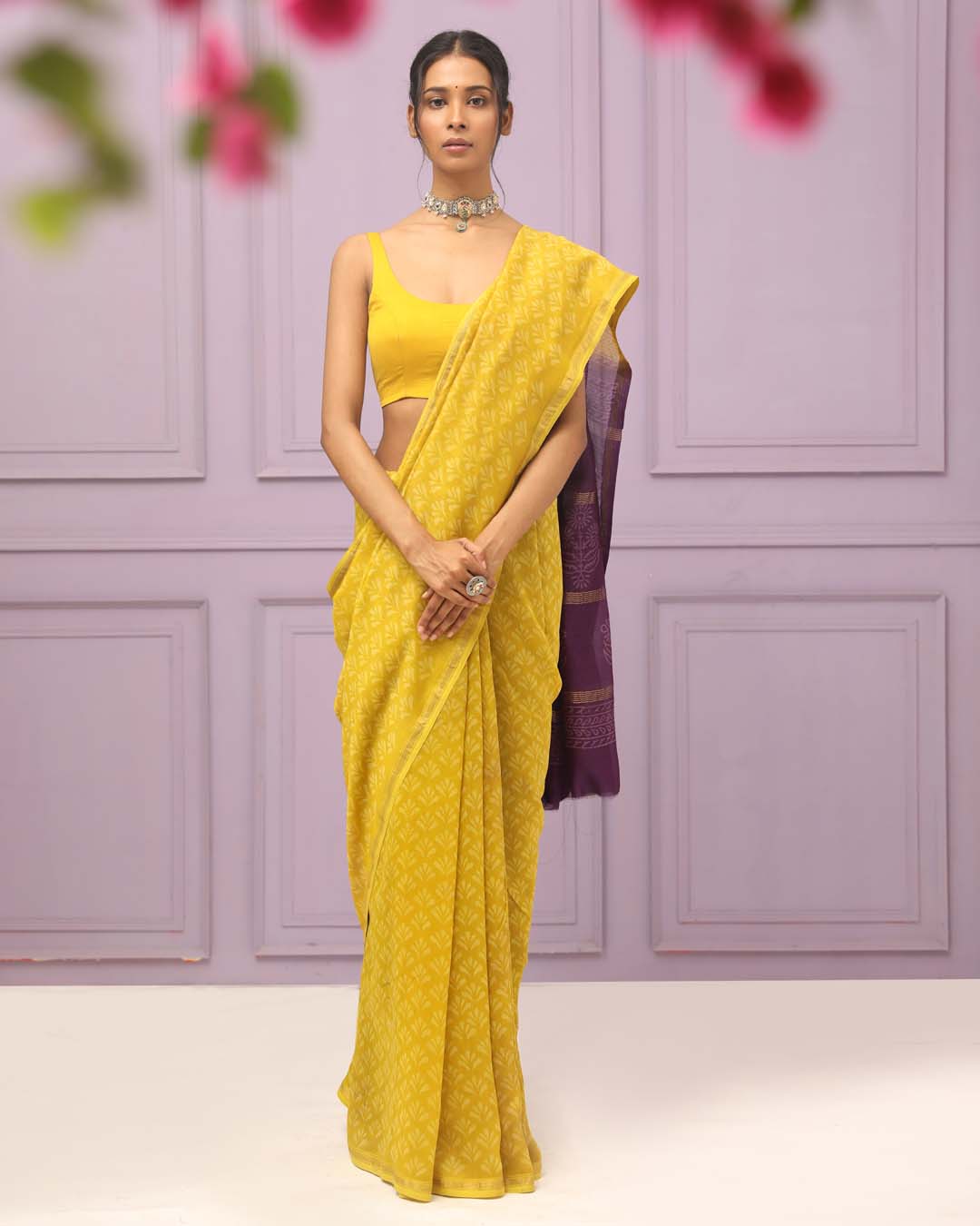 SUNLIT SERENADE (BAGRU SILK COTTON SAREE)