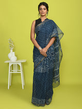 INDIGO REVERIE (BAGRU SILK COTTON SAREE)