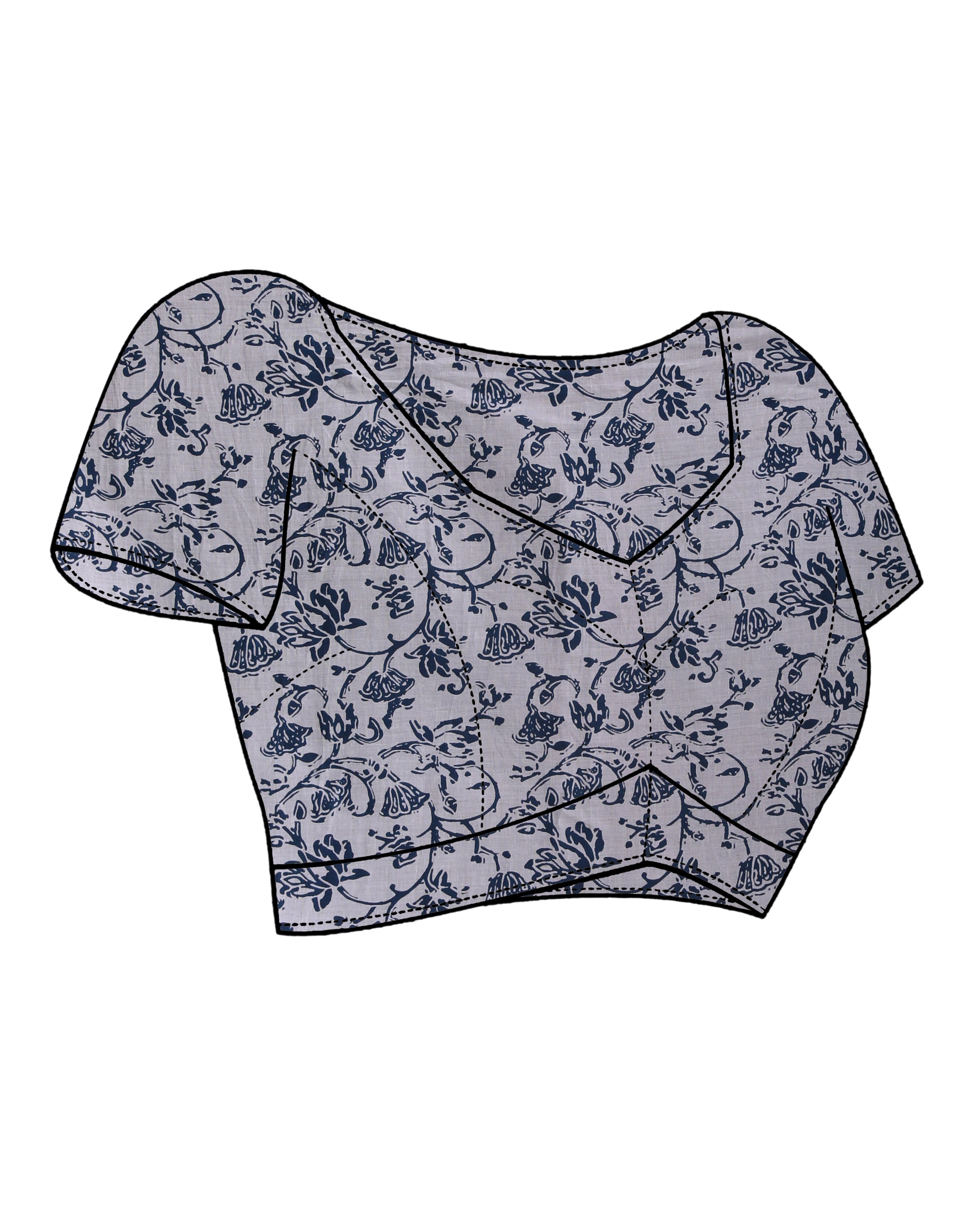 CERULEAN CLASSIC (BAGRU MUL MUL COTTON SAREE)