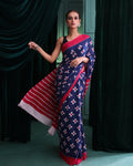 INDIGO GRACE (IKKAT MUL MUL COTTON SAREE)