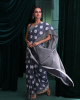GREY HARMONY (IKKAT MUL MUL COTTON SAREE)