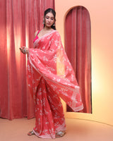 BLUSH RADIANCE (BAGRU MUL MUL COTTON SAREE)