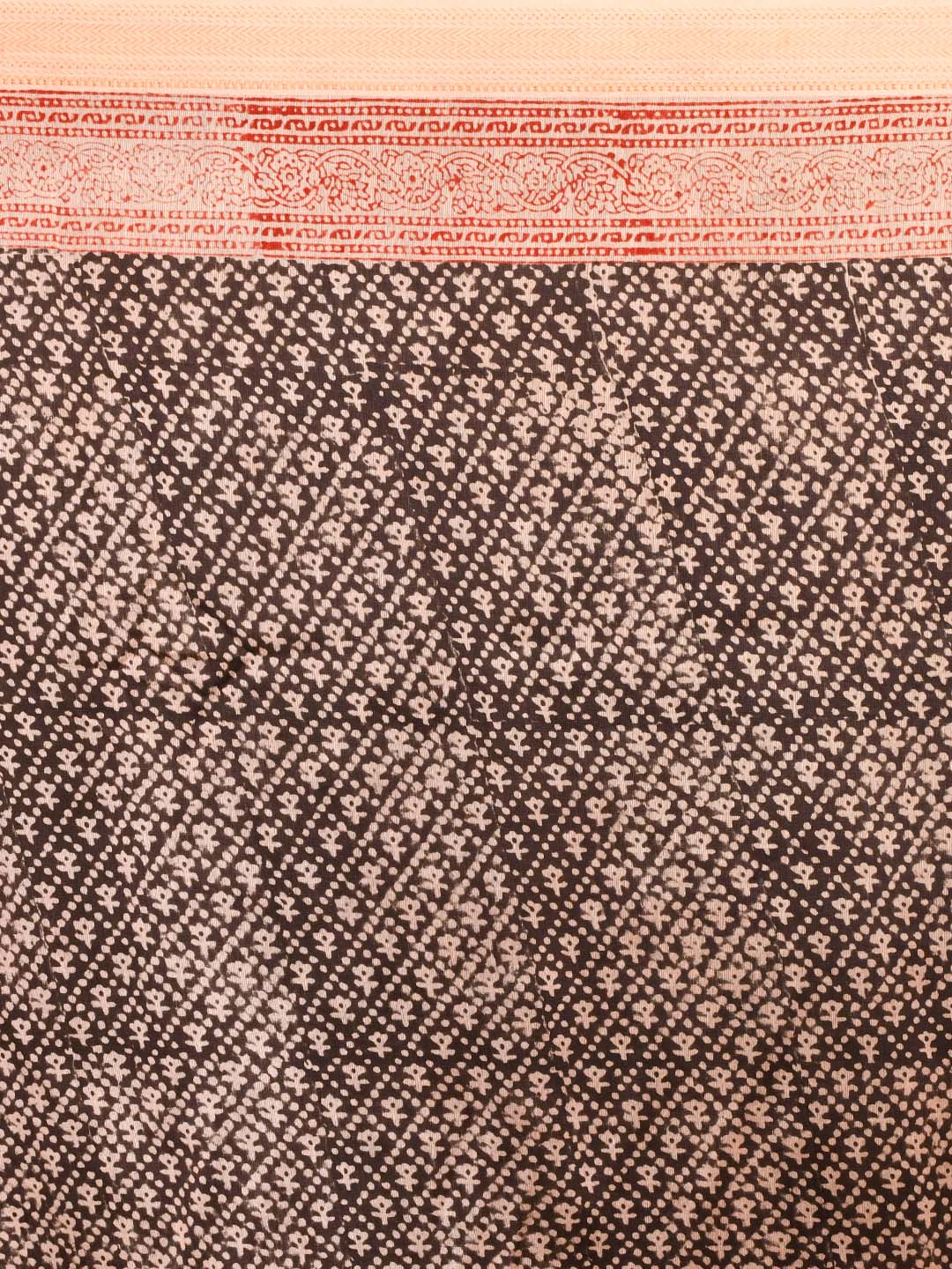 MIDNIGHT ECHO (BAGRU SILK COTTON SAREE)