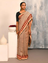 BEIGE HARMONY (BAGRU SILK COTTON SAREE)