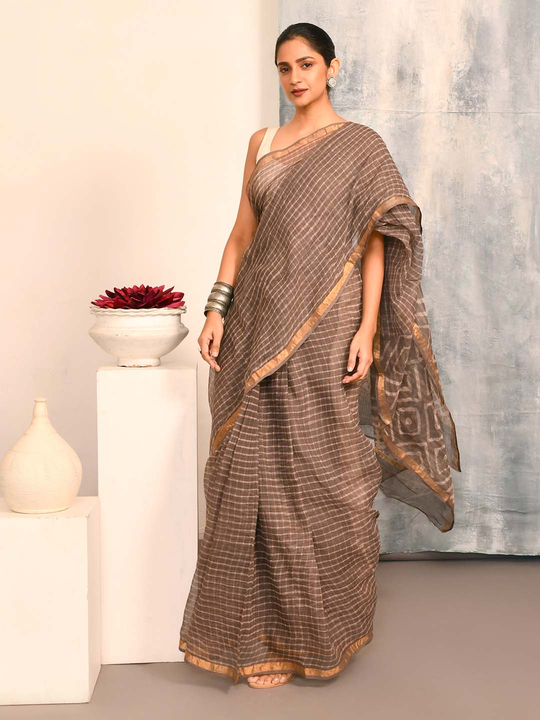 MOCHA MELODY (BAGRU SILK COTTON SAREE)