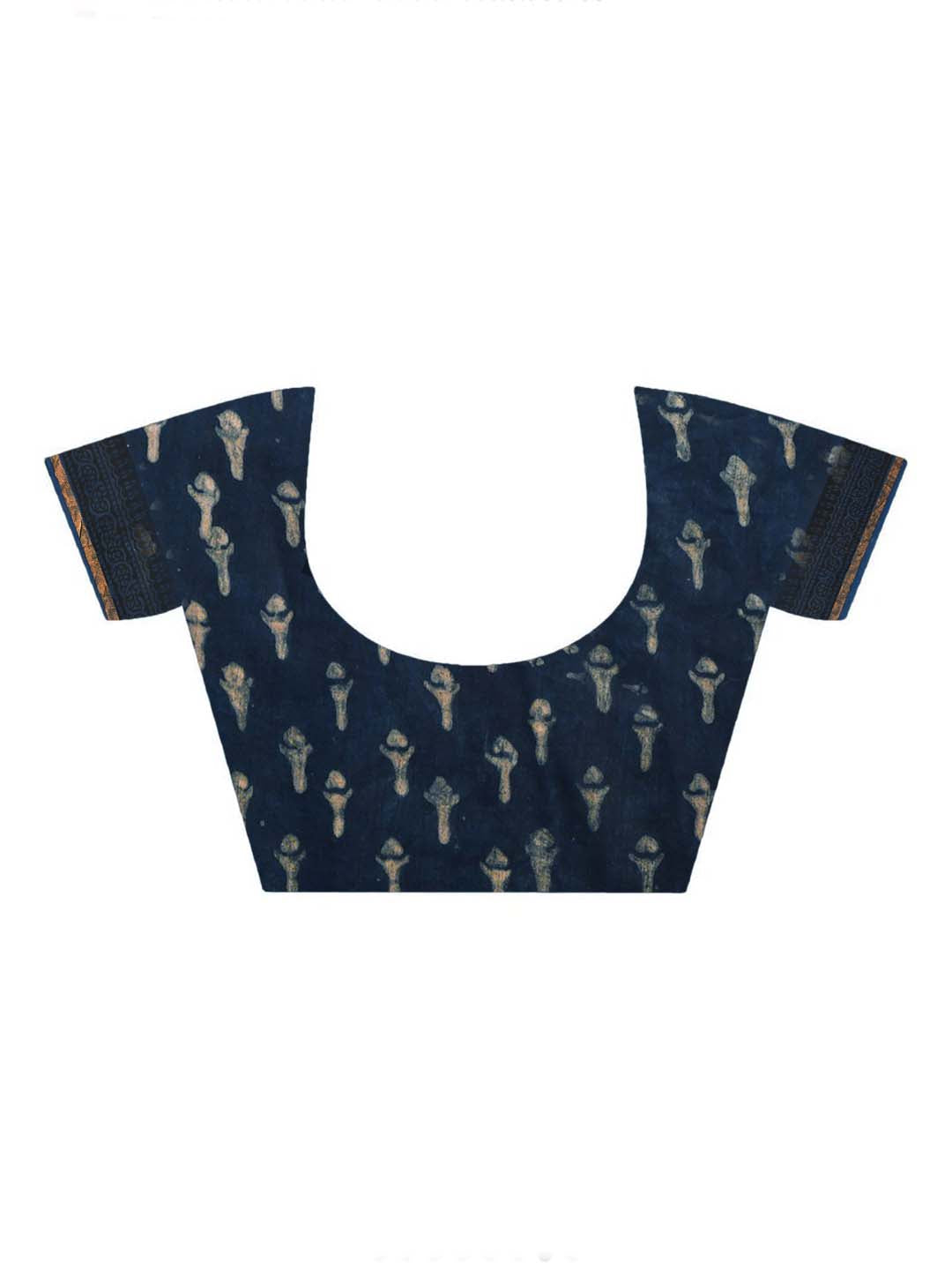 DEEP INDIGO (BAGRU SILK COTTON SAREE)