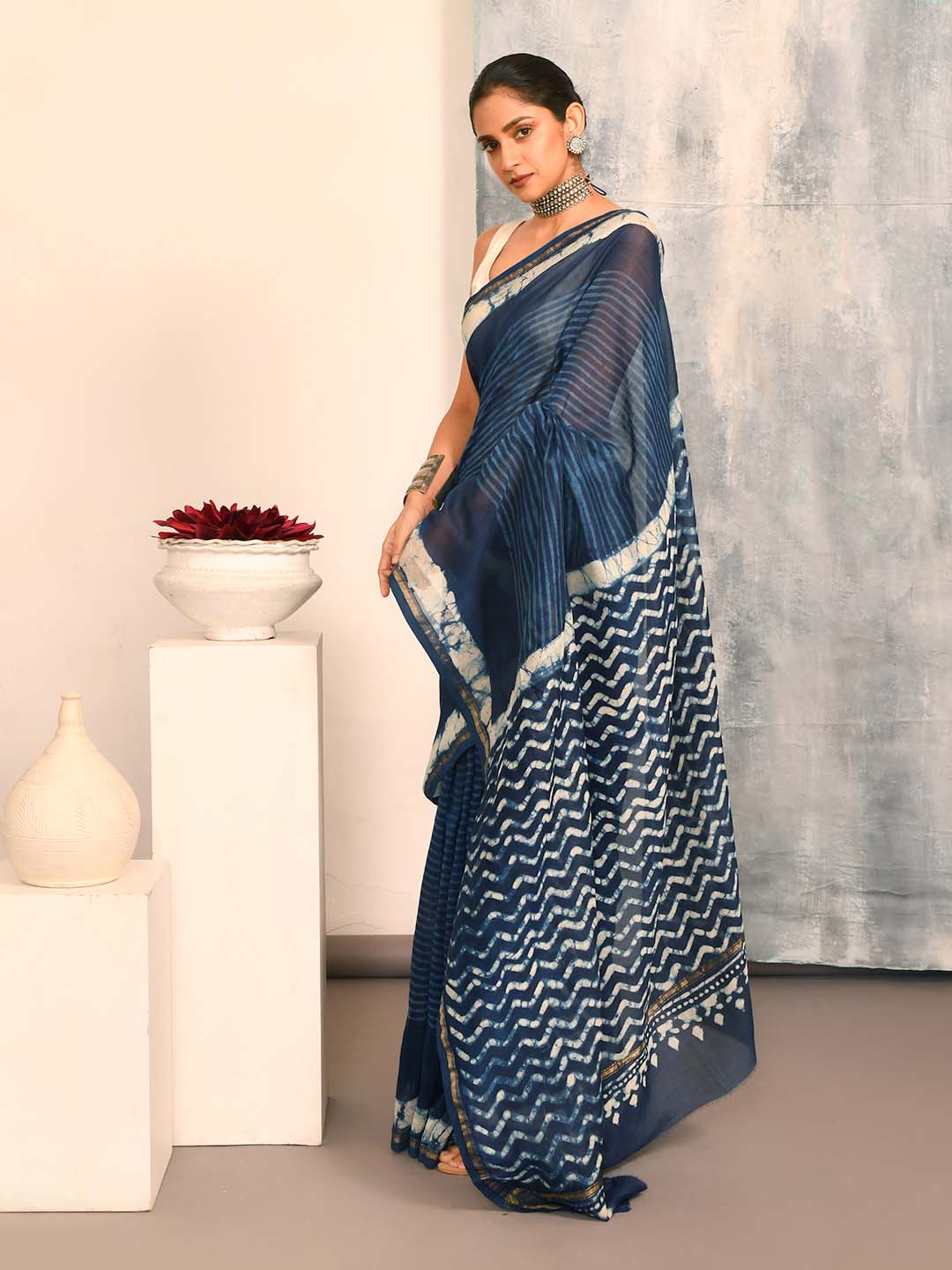 INDIGO LEGACY (BAGRU SILK COTTON SAREE)