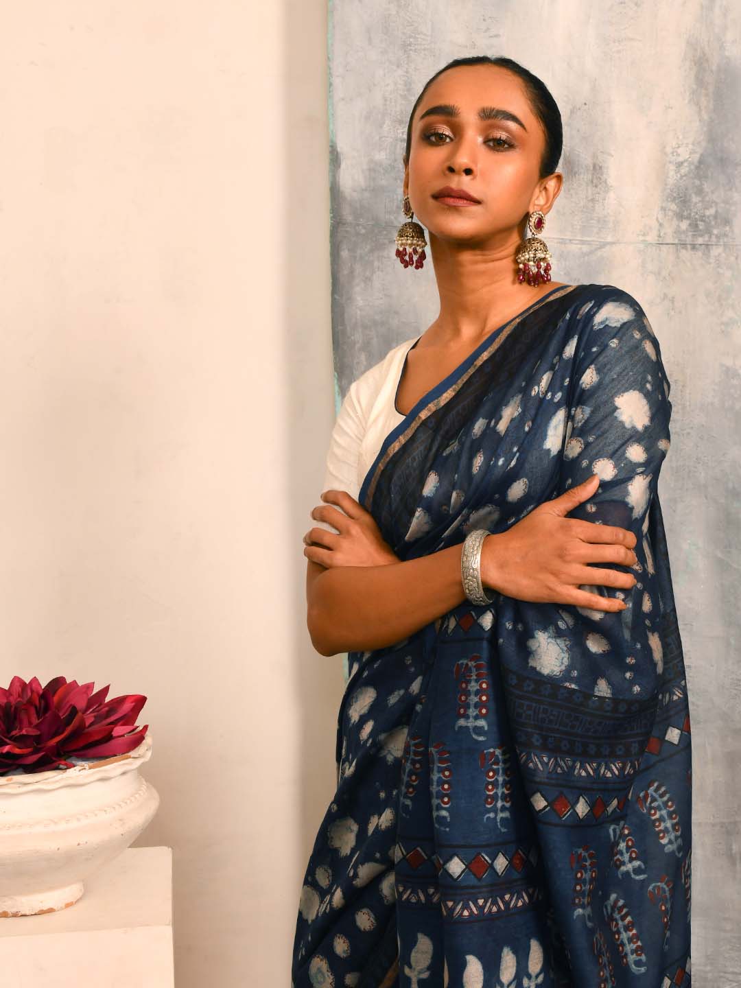 INDIGO HERITAGE (BAGRU SILK COTTON SAREE)