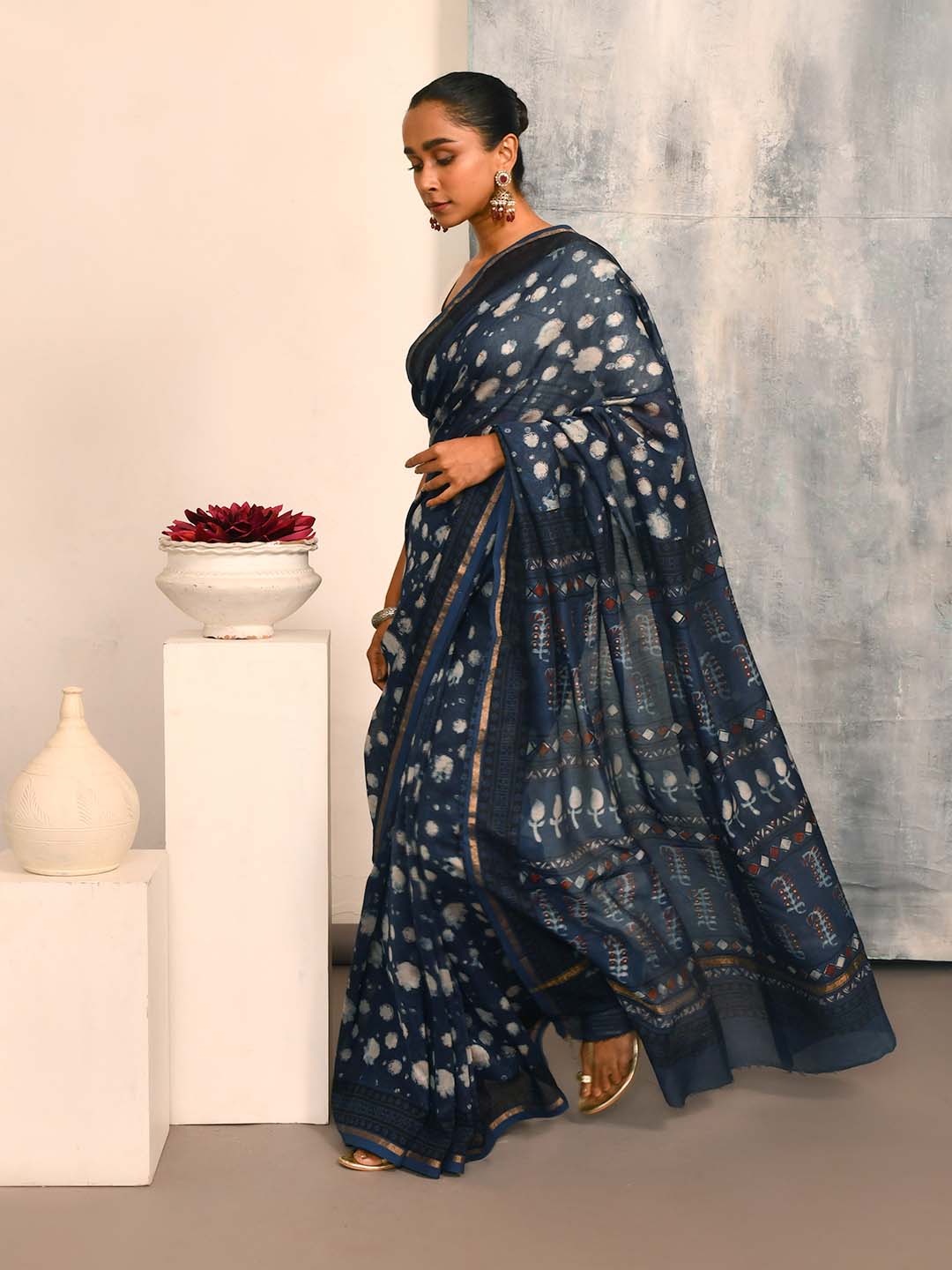 INDIGO HERITAGE (BAGRU SILK COTTON SAREE)