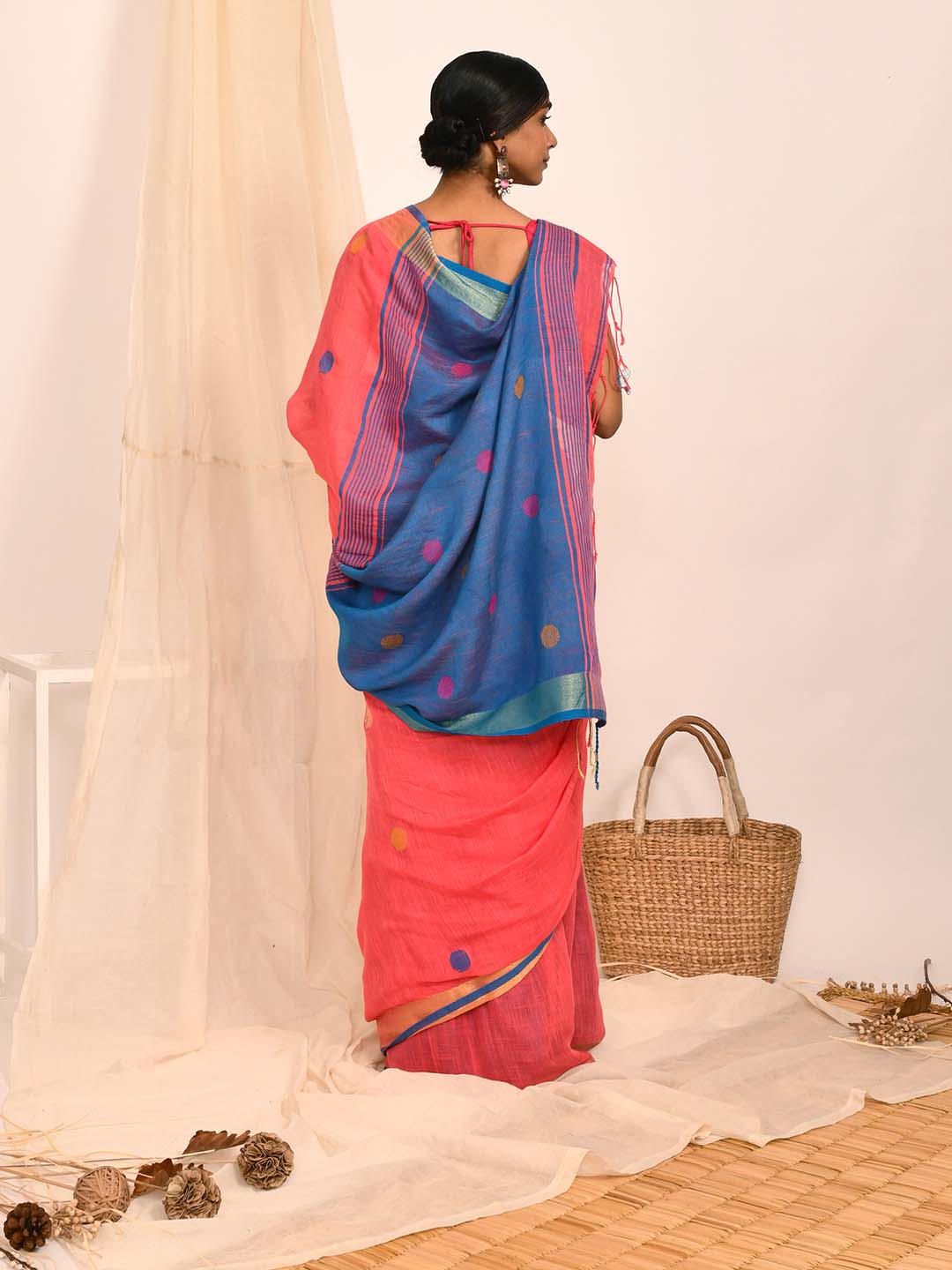 BLUSH RADIANCE (HANDLOOM LIVA SAREE)
