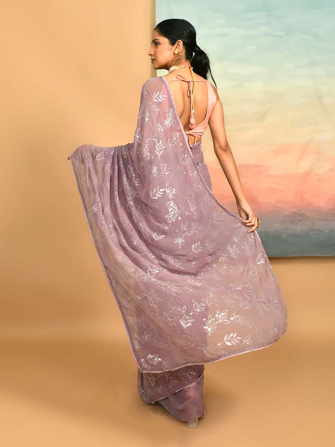 MAUVE ENCHANTMENT (DESIGNER MODAL SILK SAREE)