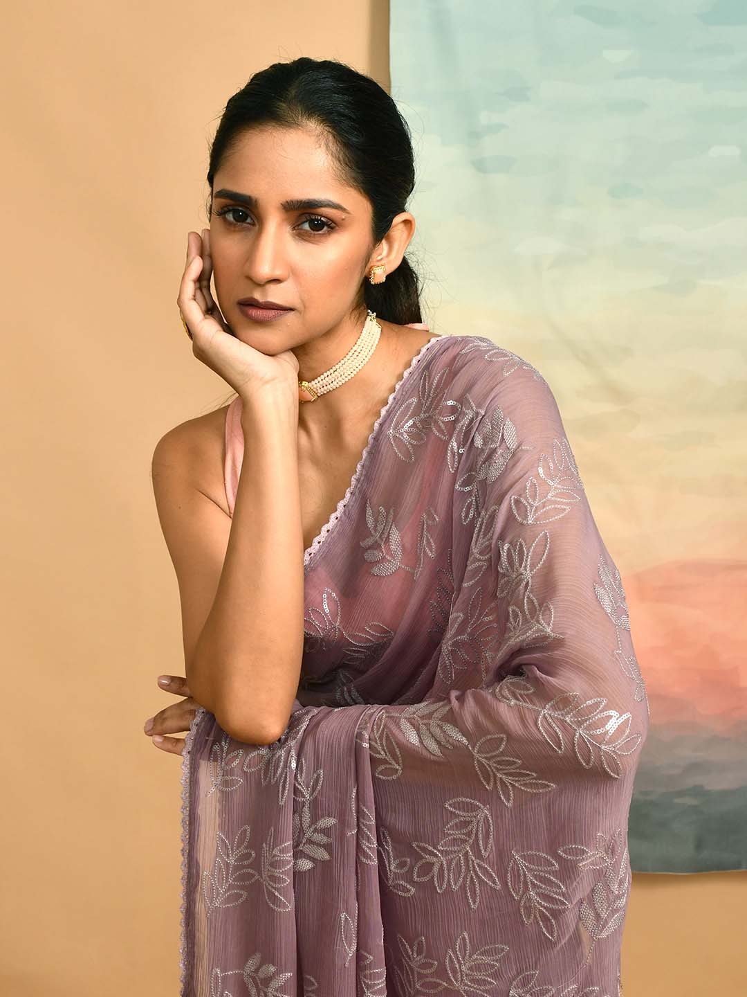 MAUVE ENCHANTMENT (DESIGNER MODAL SILK SAREE)