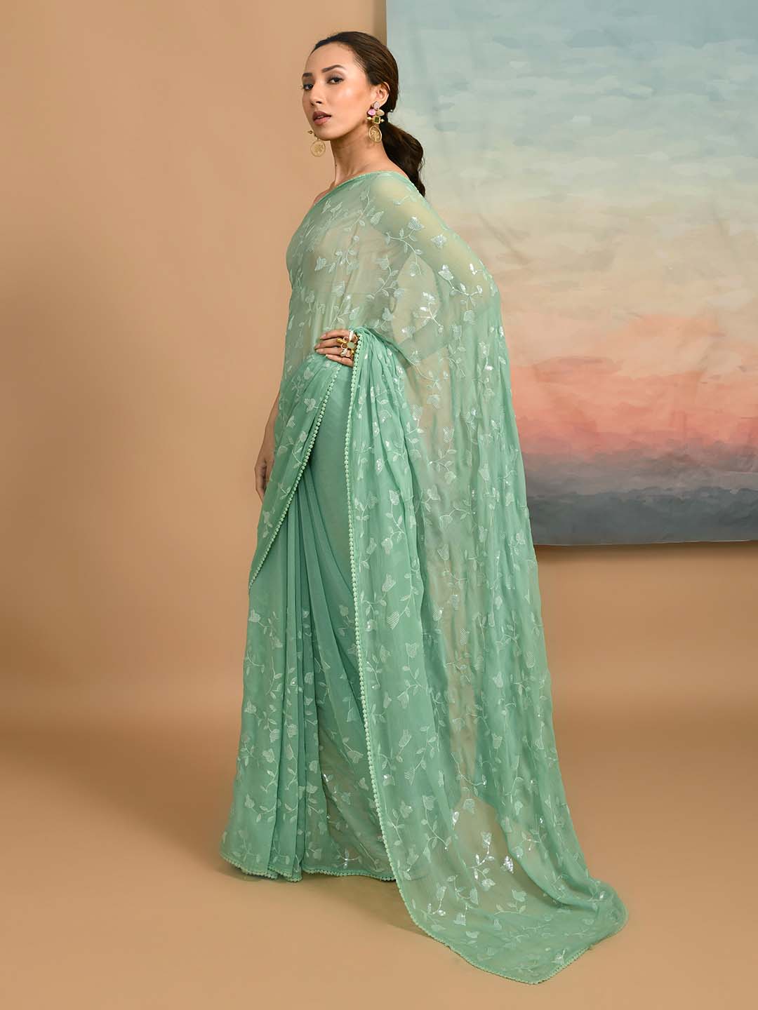 WHISPERING MEADOWS (DESIGNER MODAL SILK SAREE)