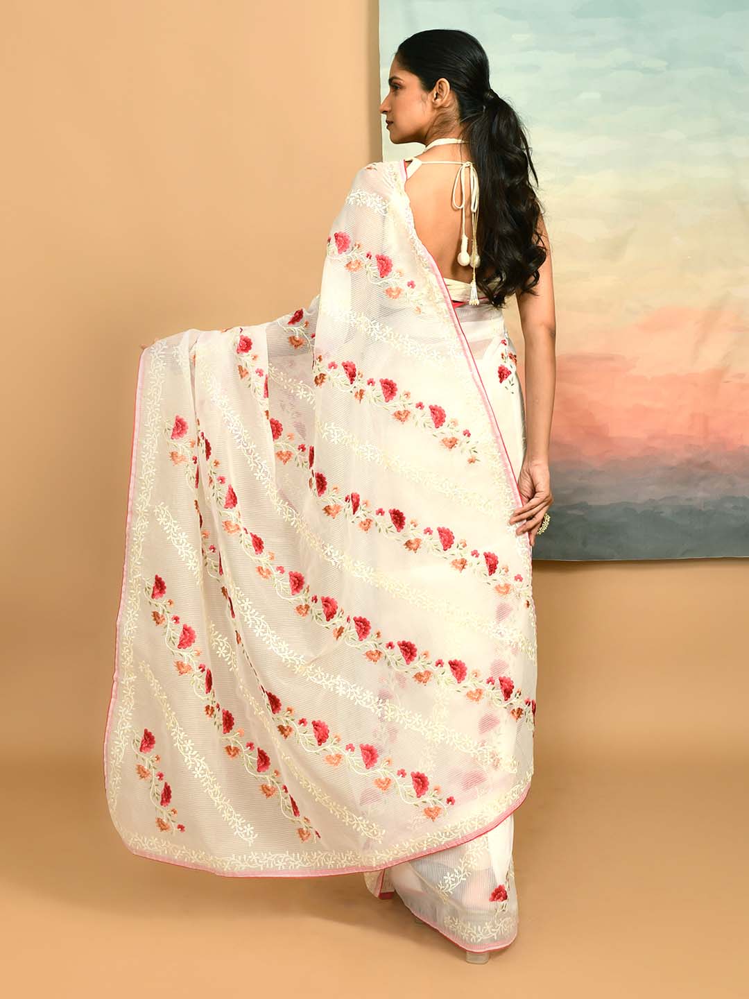 IVORY BLOSSOM (KOTA  SAREE)