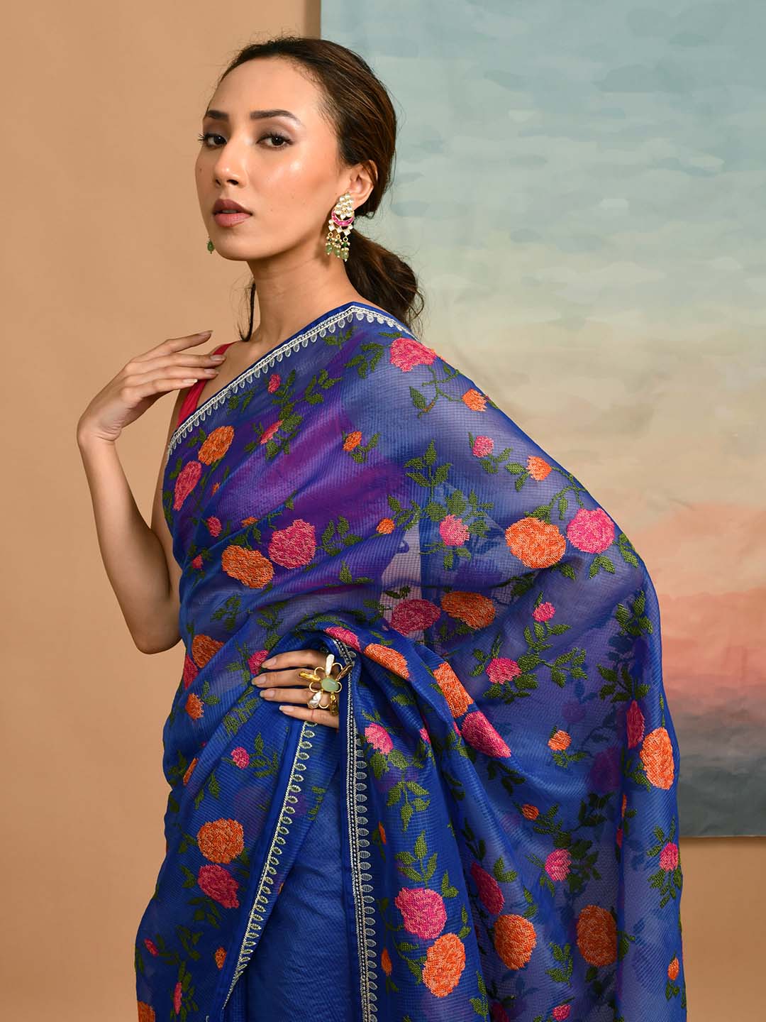 AZURE ELEGANCE (KOTA  SAREE)