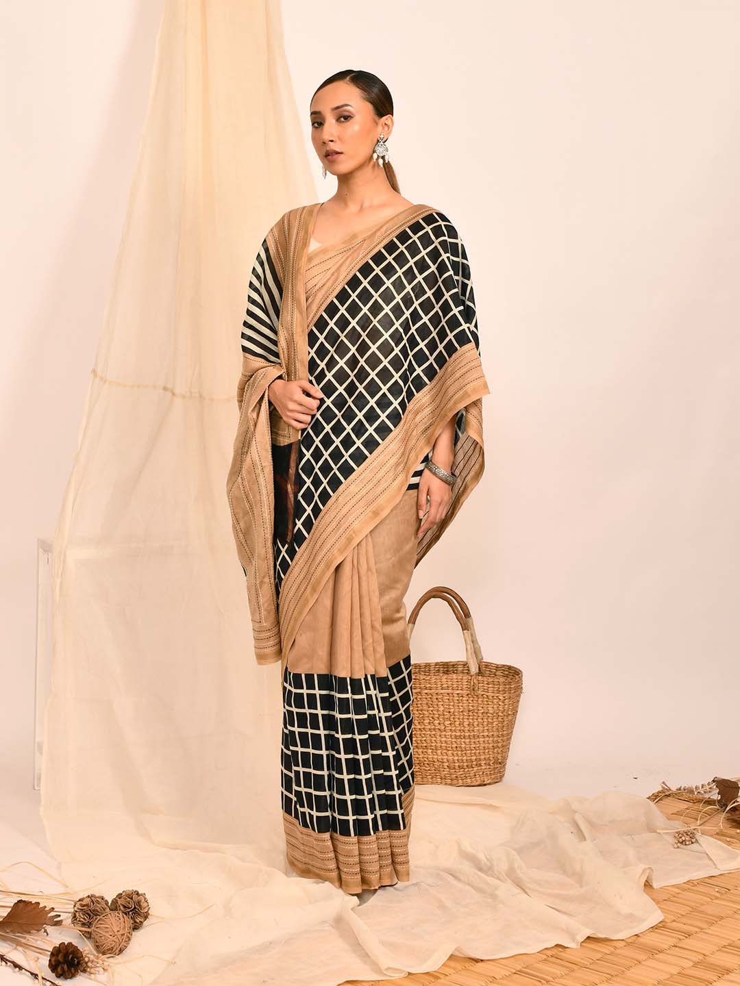 GEOMETRIC HARMONY (CHANDERI SILK COTTON SAREE)