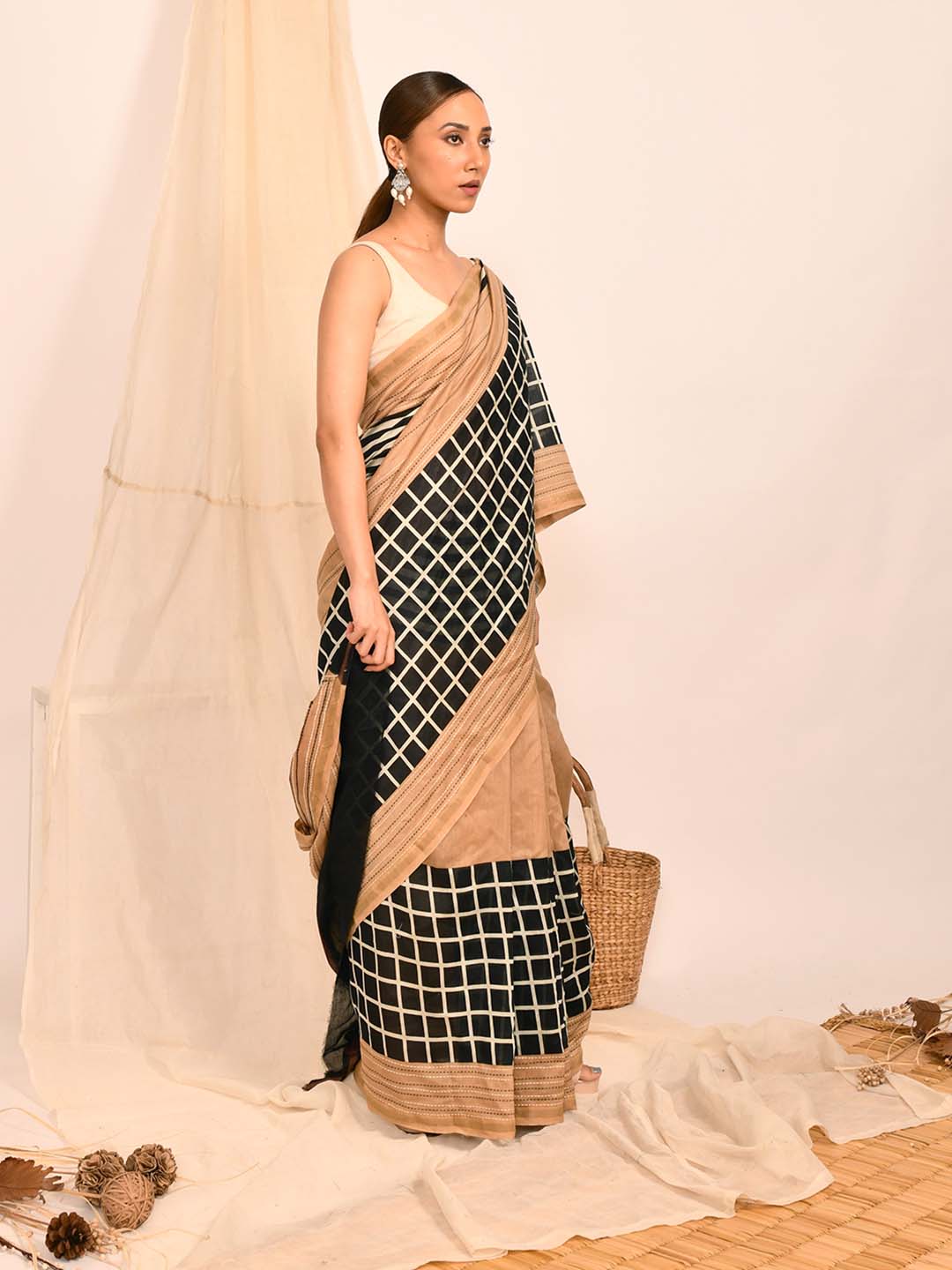 GEOMETRIC HARMONY (CHANDERI SILK COTTON SAREE)