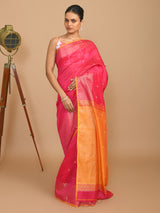 BLUSH REVERIE (HANDLOOM COTTON BLEND SAREE)