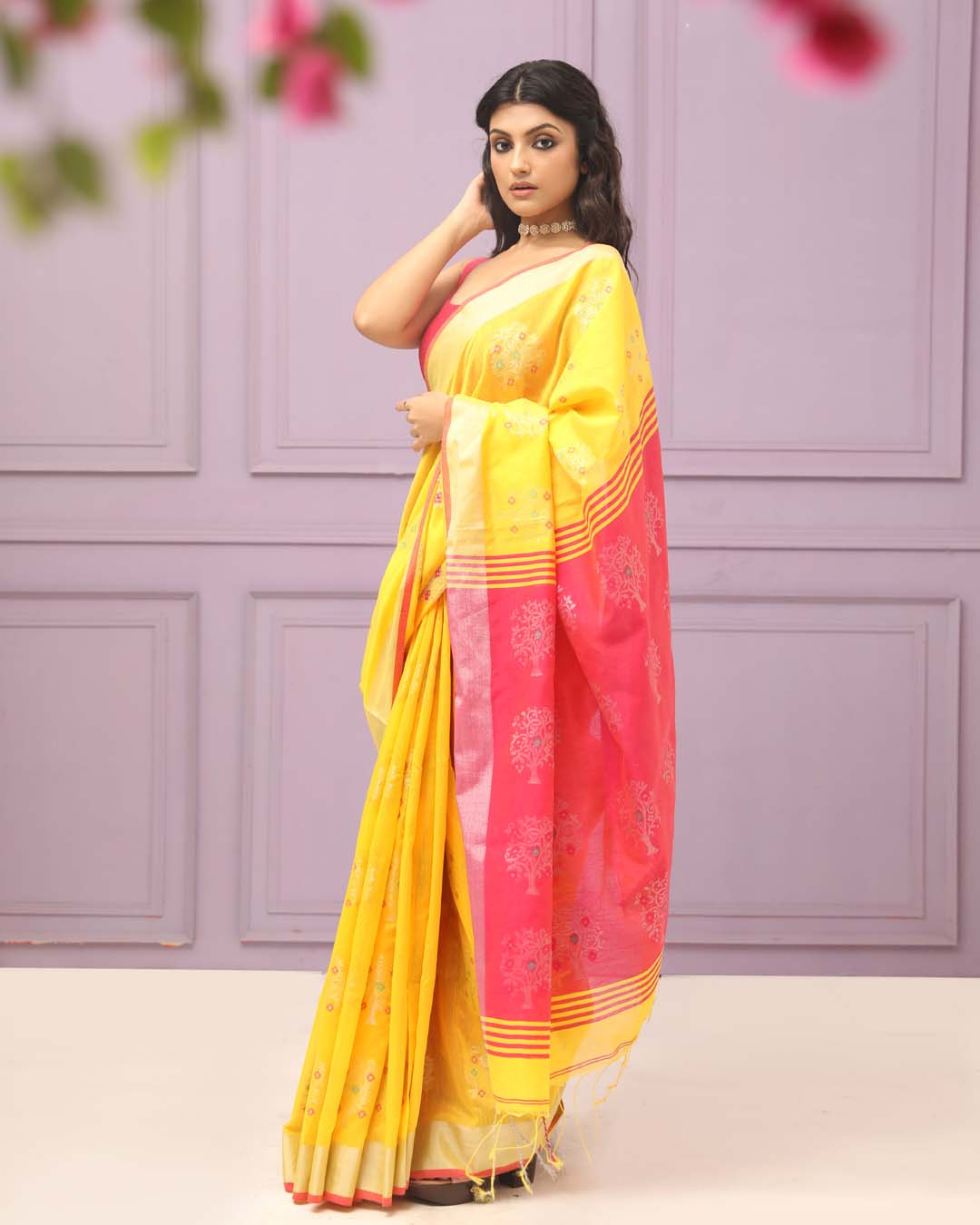 GOLDEN SPLENDOR (HANDLOOM COTTON BLEND SAREE)