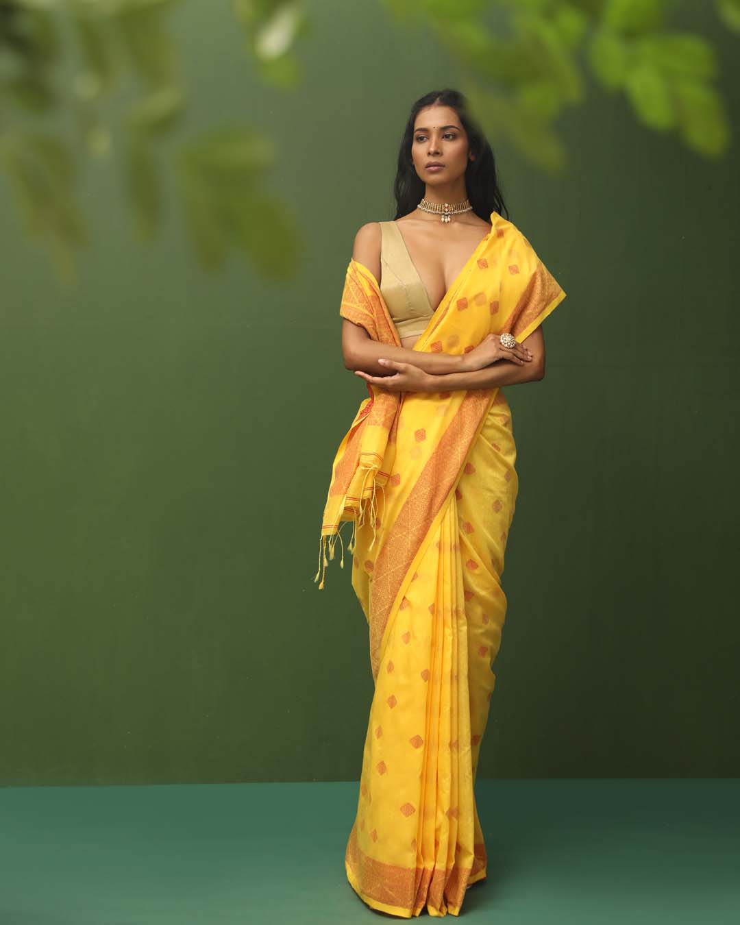 GOLDEN DAWN (HANDLOOM COTTON BLEND SAREE)