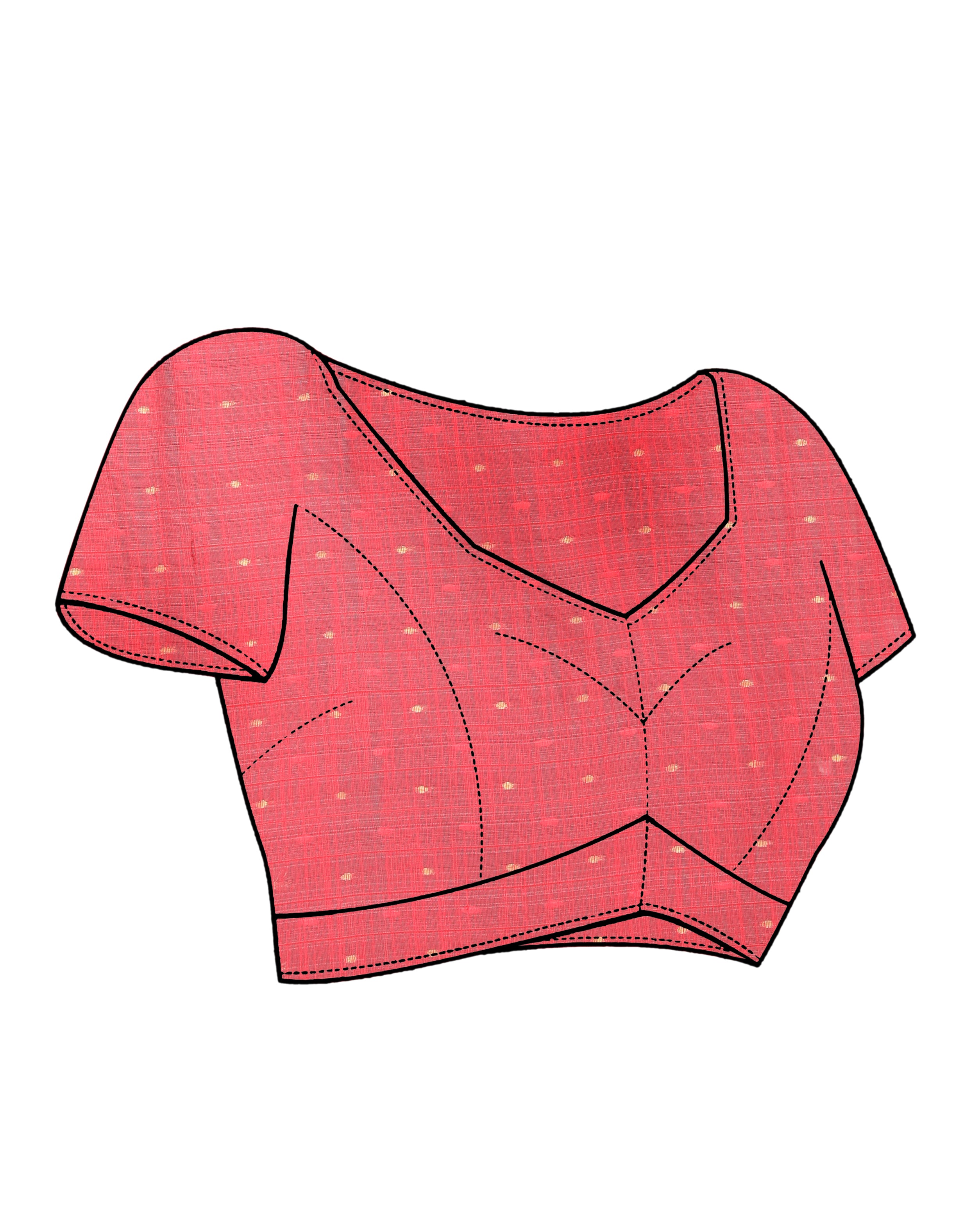 RED HARMONY (HANDLOOM COTTON BLEND SAREE)