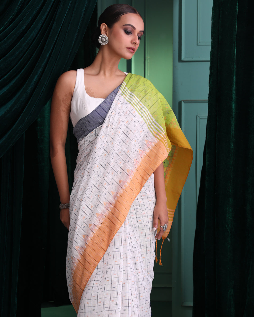 FOREST CHARM (HANDLOOM COTTON BLEND SAREE)