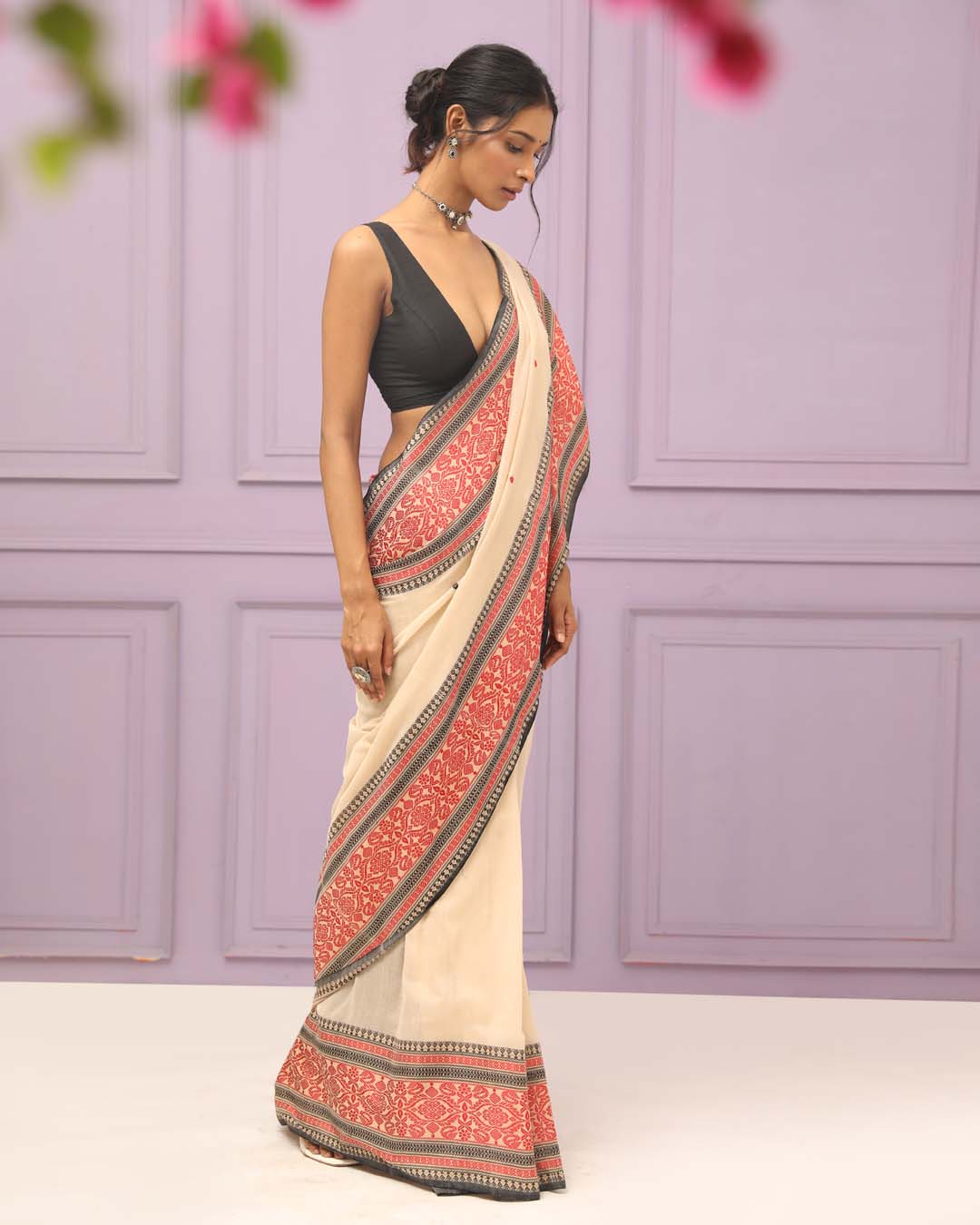 SNOW WHISPER (HANDLOOM 100% PURE COTTON SAREE)