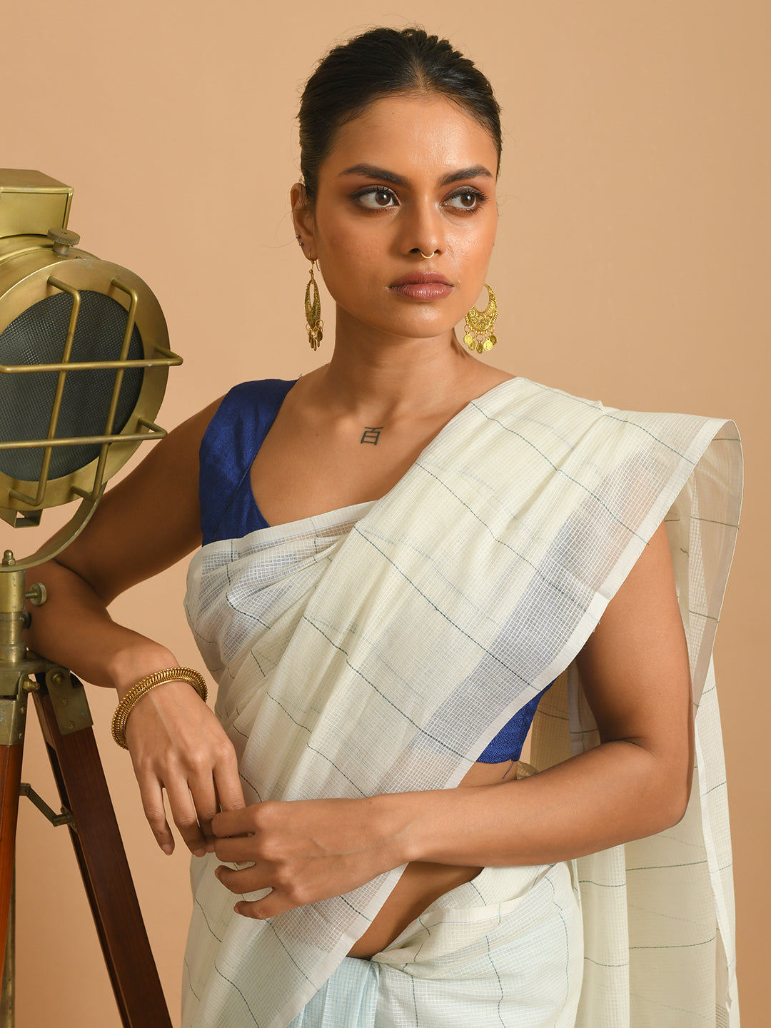 COBALT STRIPES (BENGAL HANDLOOM 100% PURE COTTON SAREE)