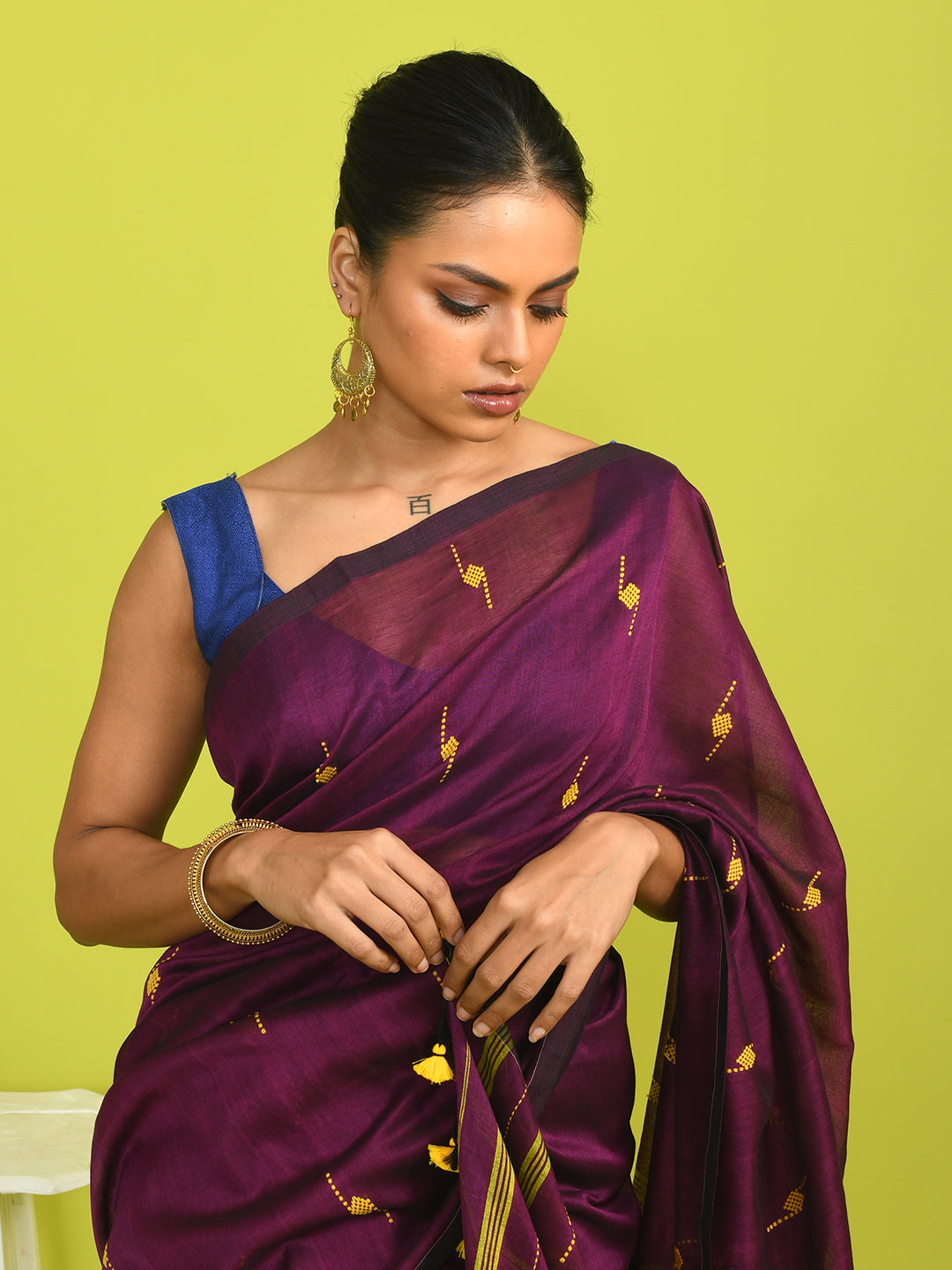 REGAL PLUM (HANDLOOM 100% PURE COTTON SAREE)