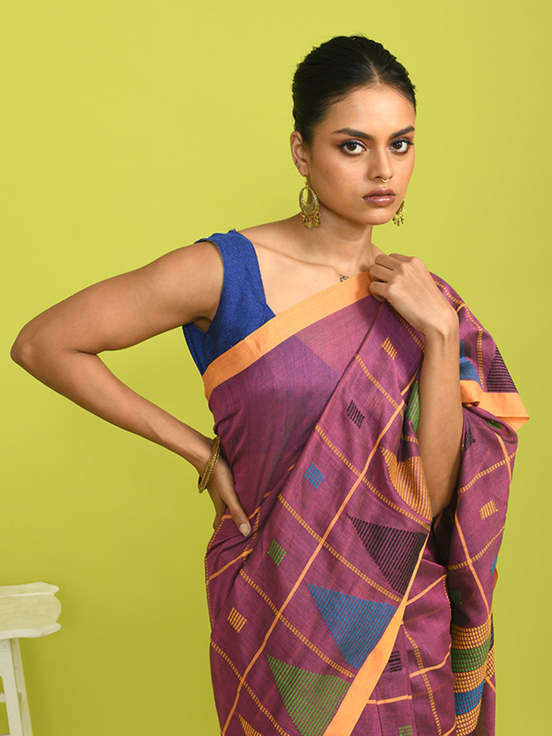 AMETHYST GLIMMER (HANDLOOM 100% PURE COTTON SAREE)