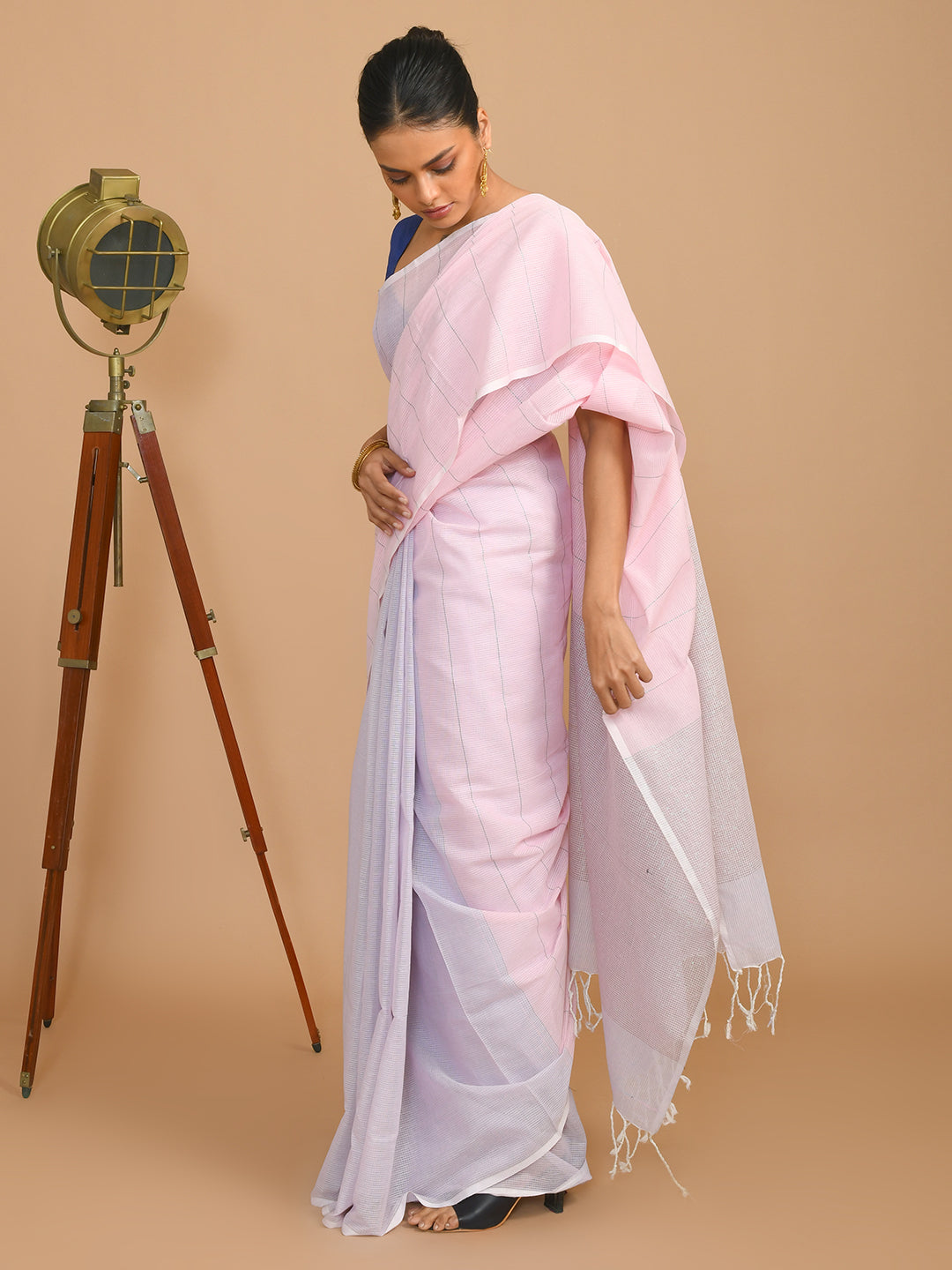 BLUSH STRIPES (BENGAL HANDLOOM 100% PURE COTTON SAREE)
