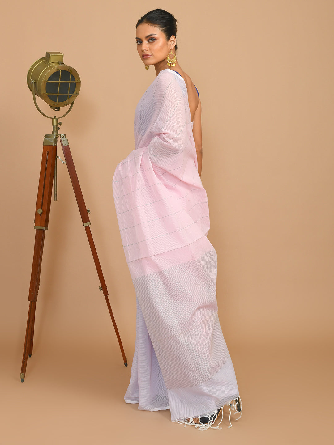 BLUSH STRIPES (BENGAL HANDLOOM 100% PURE COTTON SAREE)