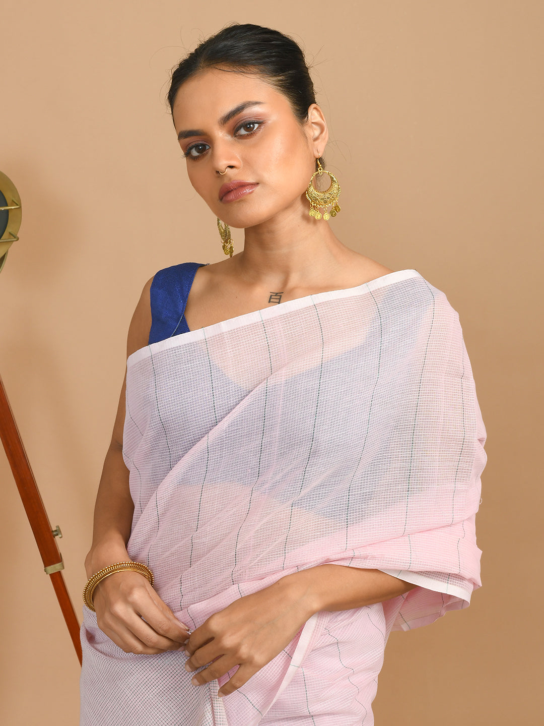 BLUSH STRIPES (BENGAL HANDLOOM 100% PURE COTTON SAREE)