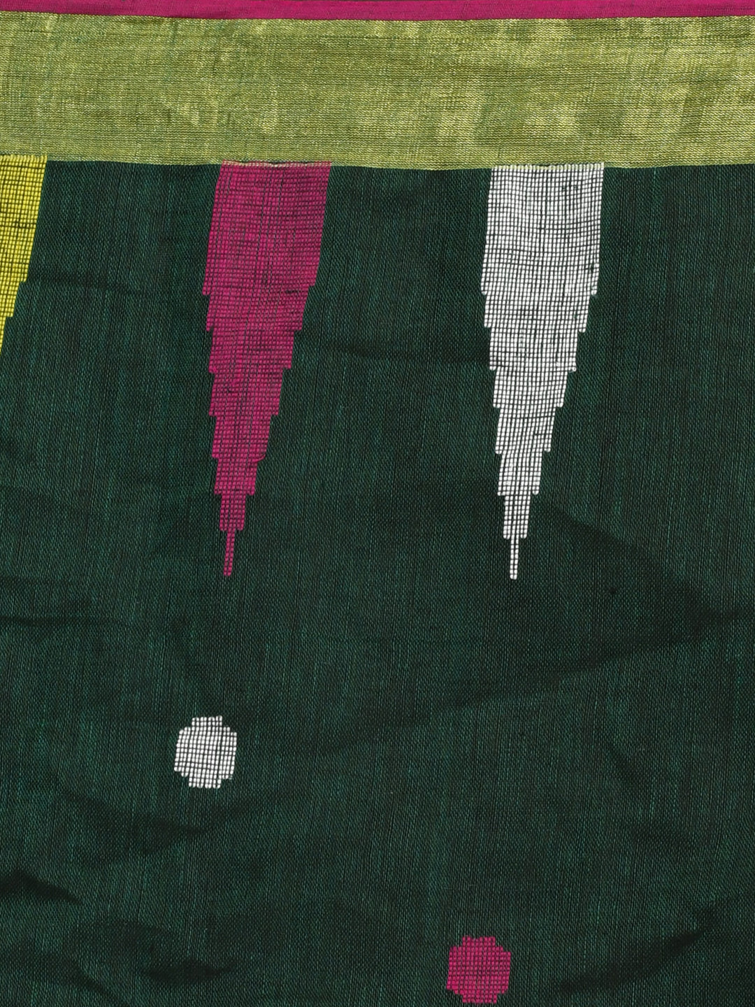 VERDANT CHARM (HANDLOOM PURE LINEN SAREE)