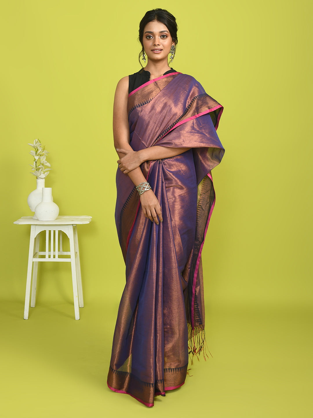ROYAL AMETHYST (BENGAL HANDLOOM COTTON BLEND SAREE)