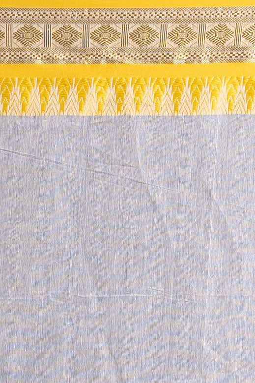 Ivory Sunflare Bengal Handloom Cotton Saree