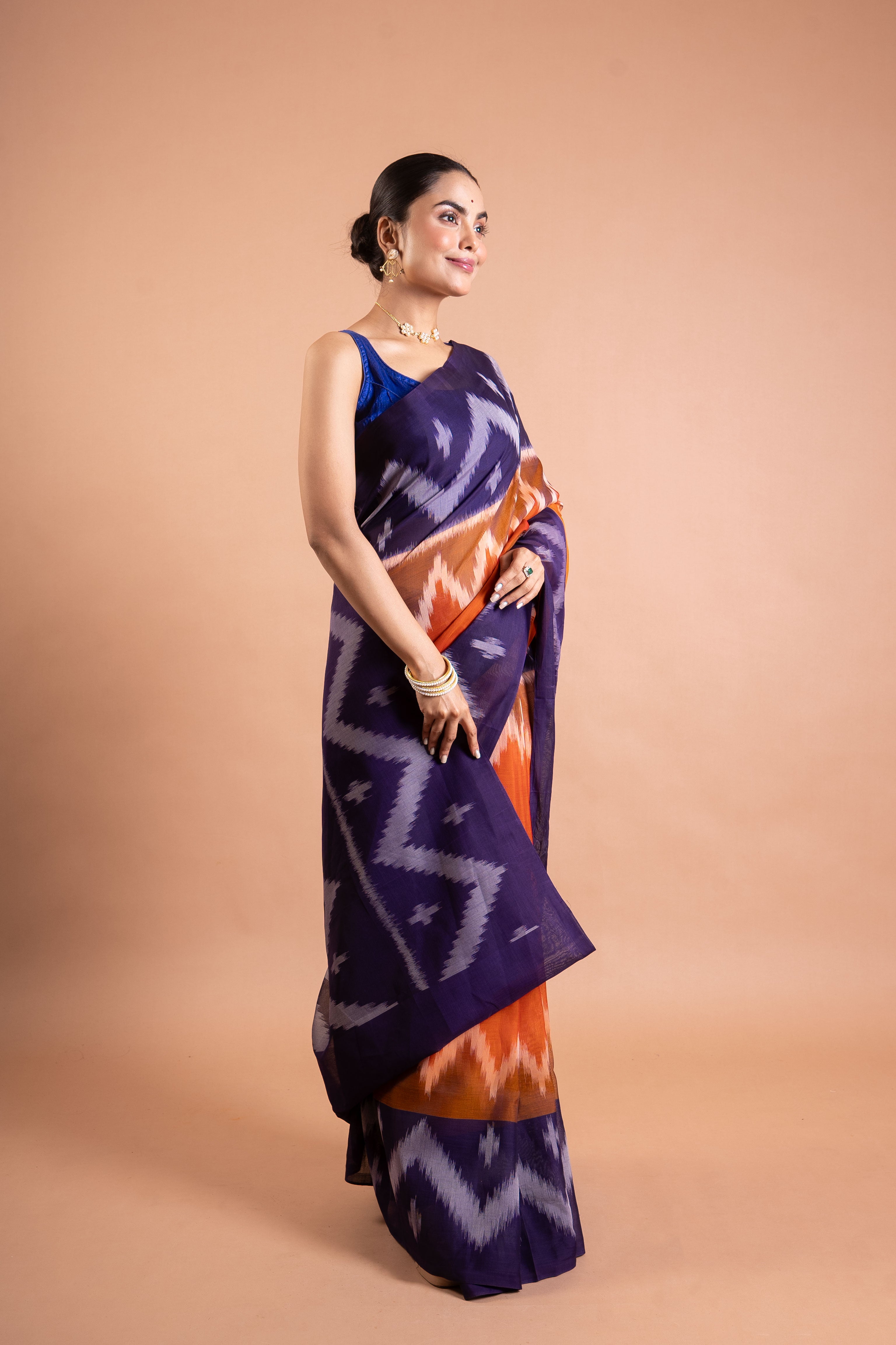 Neelam Agni Ikat Pure Handloom Saree