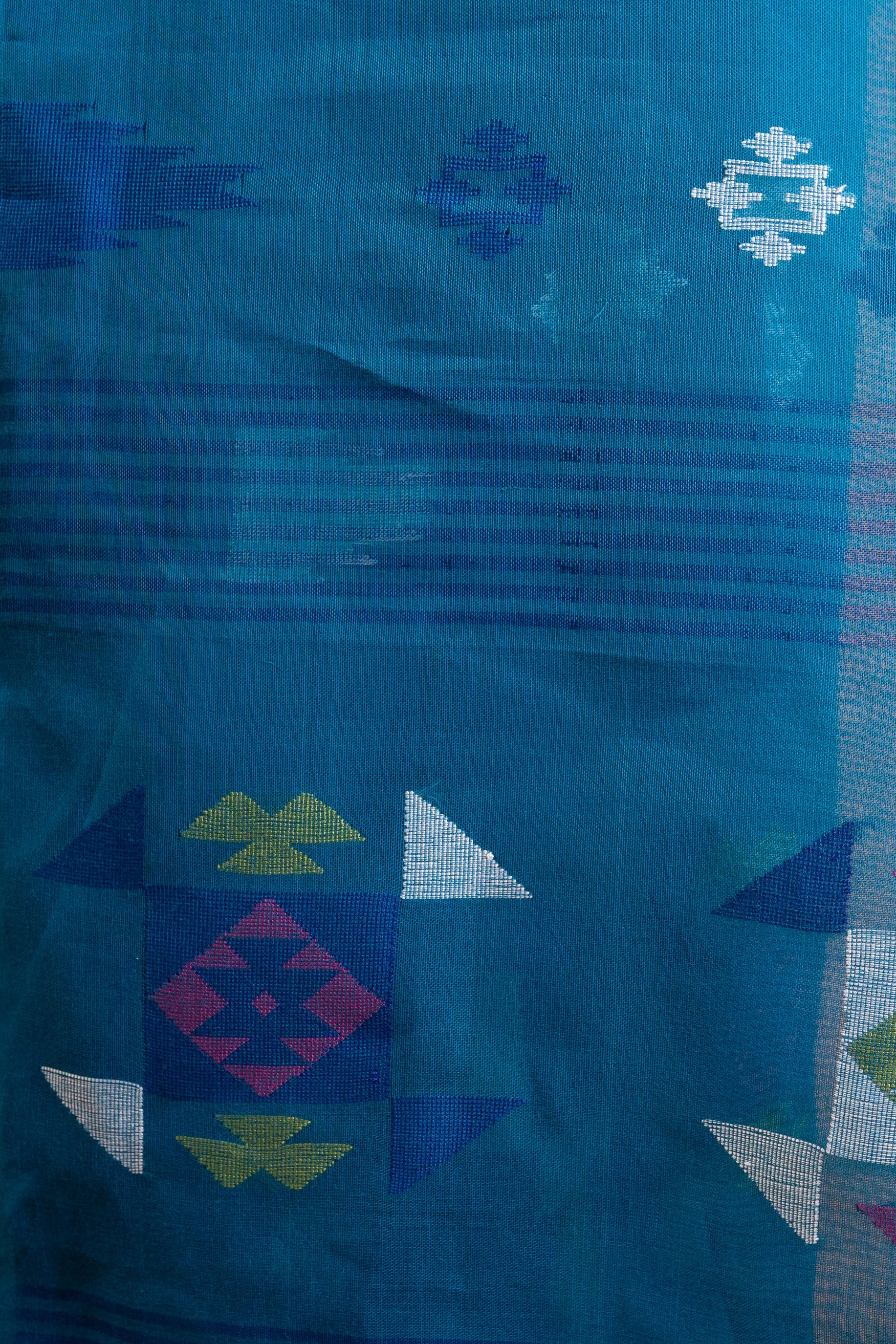 Teal Breeze Handloom Ikat Saree